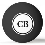 Initials Black Ping Pong Ball Initials Black Ping Pong Ball
