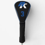 Initials Black White Blue Type Golf Head Cover Initials Black White Blue Type Golf Head Cover