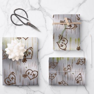 Initials Carved on a Tree Valentines