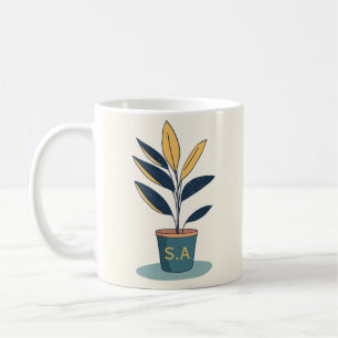 Initials colorful fun Potted Plant Mug