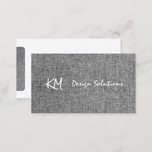 Initials  Fabric Grey Texture Background Business Card