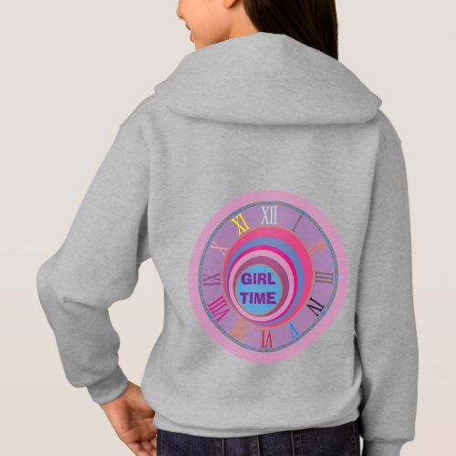Initials Girl Time Clock Pink Purple Blue Numerals Hoodie