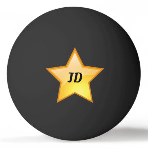 Initials Golden Star Ping Pong Ball