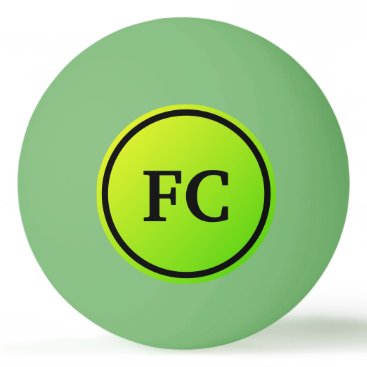 Initials Green  Gradient Ping Pong Ball