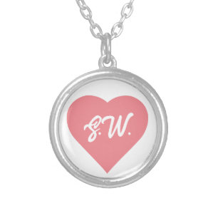 initials Heart Silver Plated Necklace