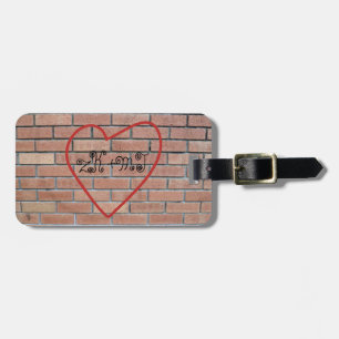 Initials in Heart Love Graffiti Personalized Luggage Tag
