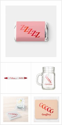Initials in Red