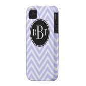 Initials Lilac Purple White Chevron Pattern Case-Mate iPhone Case (Back Left)