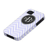 Initials Lilac Purple White Chevron Pattern Case-Mate iPhone Case (Bottom)