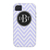 Initials Lilac Purple White Chevron Pattern Case-Mate iPhone Case (Back)