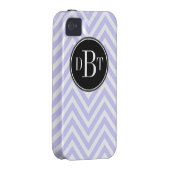 Initials Lilac Purple White Chevron Pattern Case-Mate iPhone Case (Back/Right)