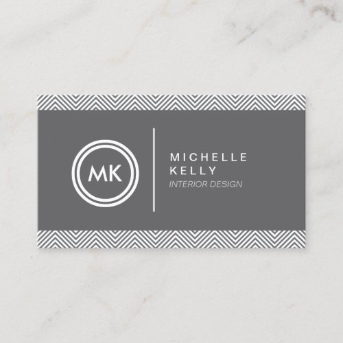 INITIALS LOGO with CHEVRON PATTERN 2 Business Card