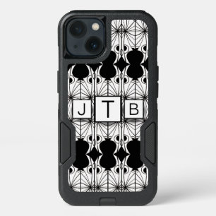 Initials Monogram Art Deco iPhone 13 Case
