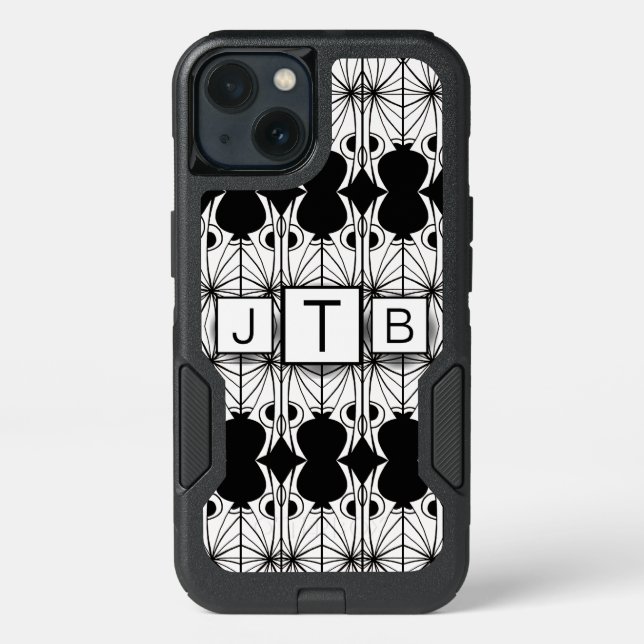 Initials Monogram Art Deco Otterbox iPhone Case (Back)