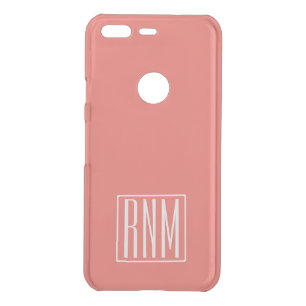 Initials Monogram   Coral Uncommon Google Pixel Case