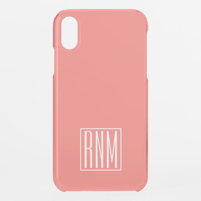 Initials Monogram | Coral Uncommon iPhone Case (Back)