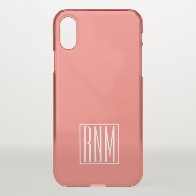 Initials Monogram | Coral Uncommon iPhone Case (Back)