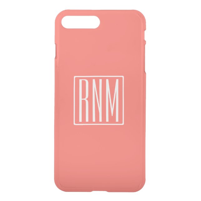 Initials Monogram | Coral Uncommon iPhone Case (Back)