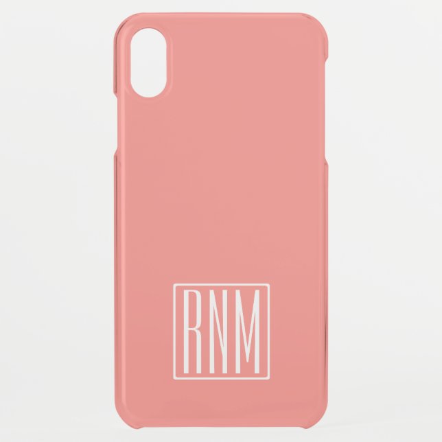 Initials Monogram | Coral Uncommon iPhone Case (Back)