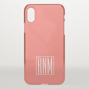 Initials Monogram   Coral iPhone X Case