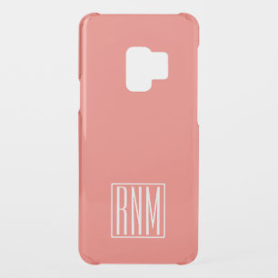 Initials Monogram   Coral Uncommon Samsung Galaxy S9 Case