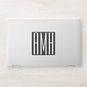 Initials Monogram   Dark Grey HP Laptop Skin