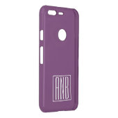 Initials Monogram | Deep Purple Uncommon Google Pixel Case (Back/Right)