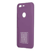 Initials Monogram | Deep Purple Uncommon Google Pixel Case (Back/Left)
