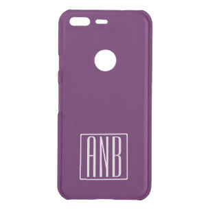 Initials Monogram   Deep Purple Uncommon Google Pixel Case