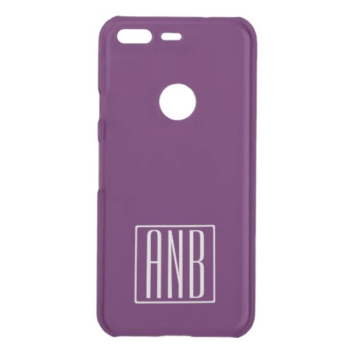 Initials Monogram  Deep Purple Uncommon Google Pixel Case