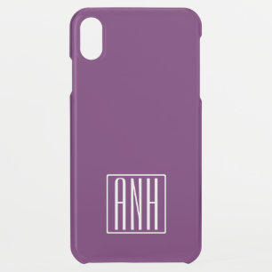 Initials Monogram Deep Purple iPhone XS Max Case
