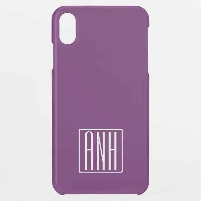 Initials Monogram | Deep Purple Uncommon iPhone Case (Back)