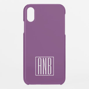 Initials Monogram   Deep Purple iPhone XR Case