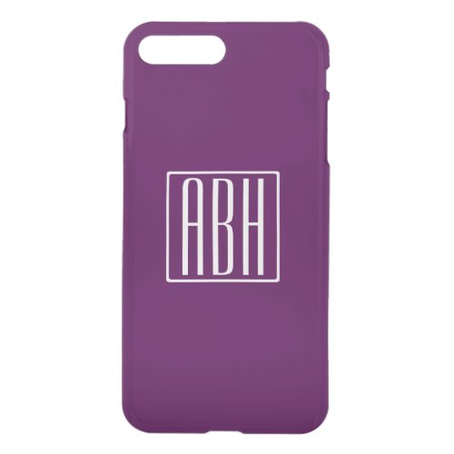 Initials Monogram  Deep Purple iPhone 8 Plus7 Plus Case