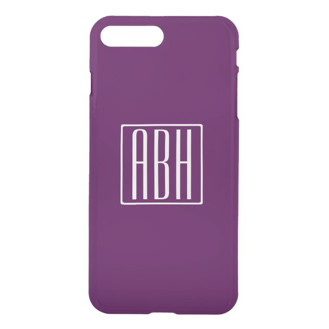 Initials Monogram | Deep Purple Uncommon iPhone Case (Back)