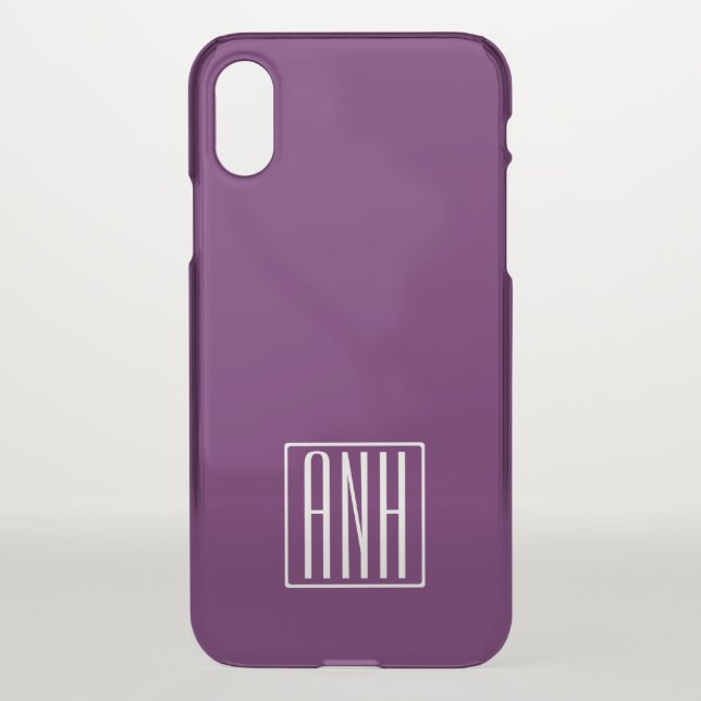 Initials Monogram | Deep Purple Uncommon iPhone Case (Back)