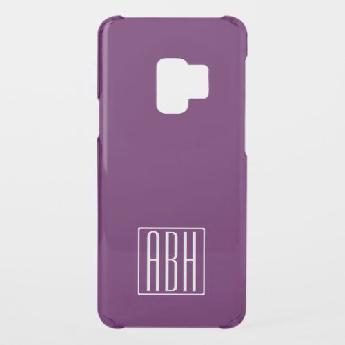 Initials Monogram  Deep Purple Uncommon Samsung Galaxy S9 Case