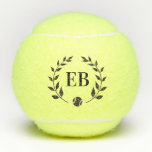 Initials Monogram Elegant Laurel Personalized Tennis Balls<br><div class="desc">Elegant modern laurel wreath personalized tennis balls with 2 initials monogram.</div>