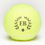 Initials Monogram Elegant Laurel Personalized Tennis Balls<br><div class="desc">Elegant modern laurel wreath personalized tennis balls with 2 initials monogram.</div>