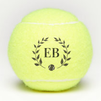 Initials Monogram Elegant Laurel Personalized Tennis Balls