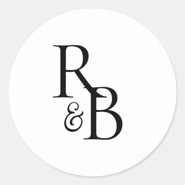 Initials Monogram Envelope Wedding Seal Sticker (Front)