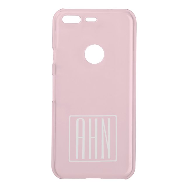 Initials Monogram | Light Pink Uncommon Google Pixel Case (Back)