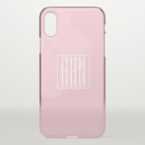 Initials Monogram  Light Pink iPhone X Case