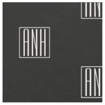 Initials Monogram | White On Black Fabric