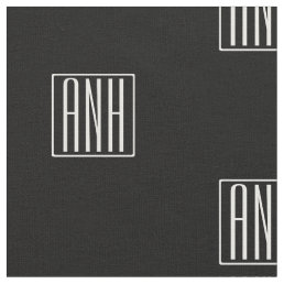 Initials Monogram | White On Black Fabric