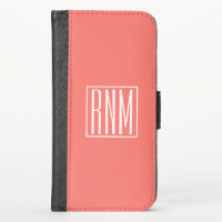 Initials Monogram | White On Coral