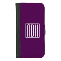 Initials Monogram | White On Deep Purple