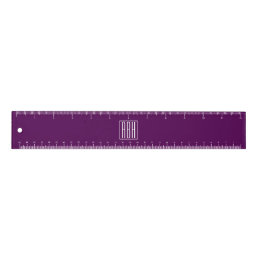 Initials Monogram | White On Deep Purple Ruler