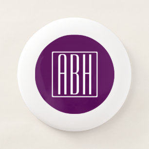 Initials Monogram White On Deep Purple Wham-O Frisbee
