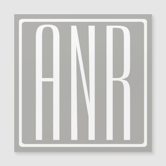 Initials Monogram | White On Light Grey (Front)